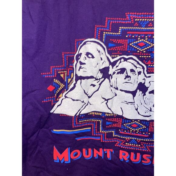 Vintage Mount Rushmore Shirt Graphic Tee Purple Jerzees L USA 90s Tourist Large - Picture 3 of 11
